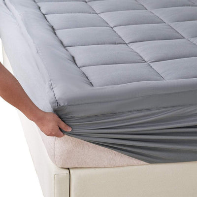 Dreamz Mattress Topper Bamboo Fibre Luxury Pillowtop Mat Protector Cover Double Payday Deals