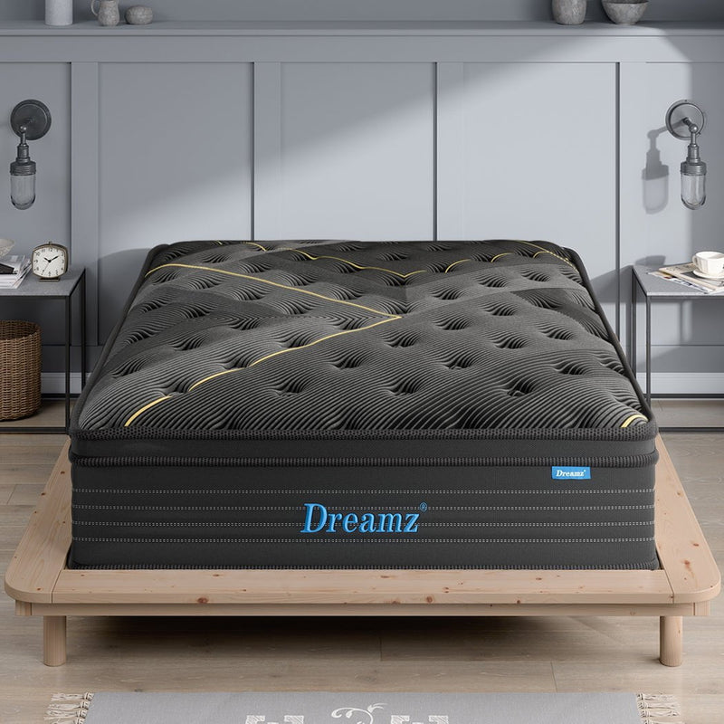 Dreamz Spring Mattress Bamboo Euro Top Bed Pocket HD Egg Foam 35cm King Payday Deals