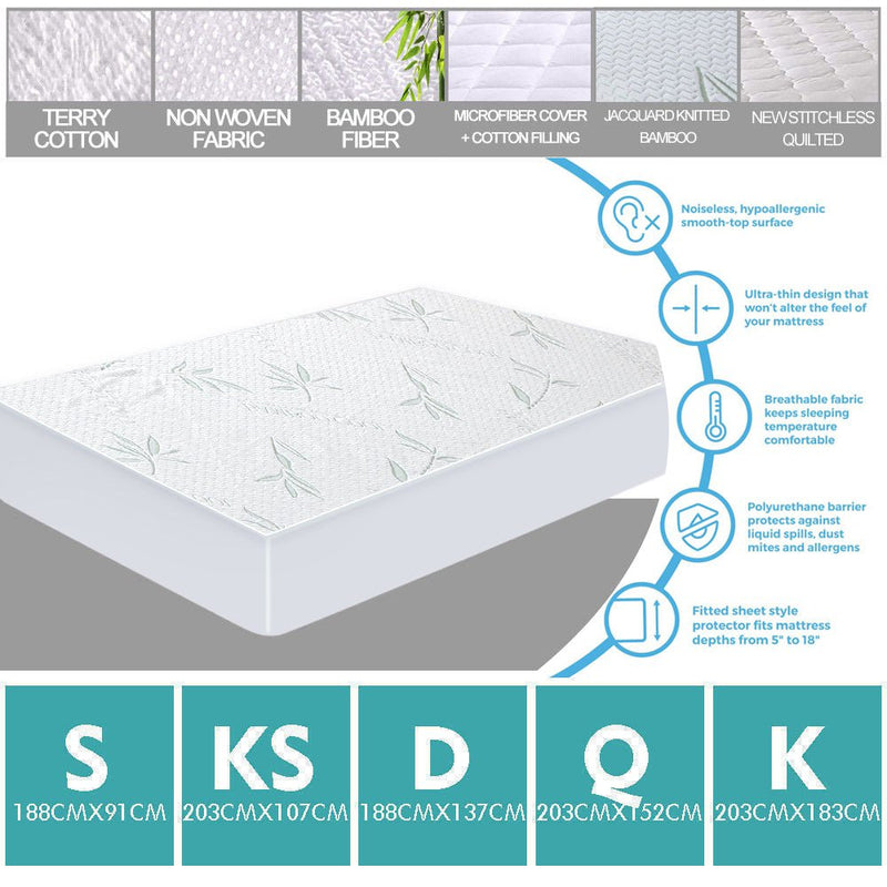 DreamZ Terry Cotton Fully Fitted Waterproof Mattress Protector in Single Size Payday Deals