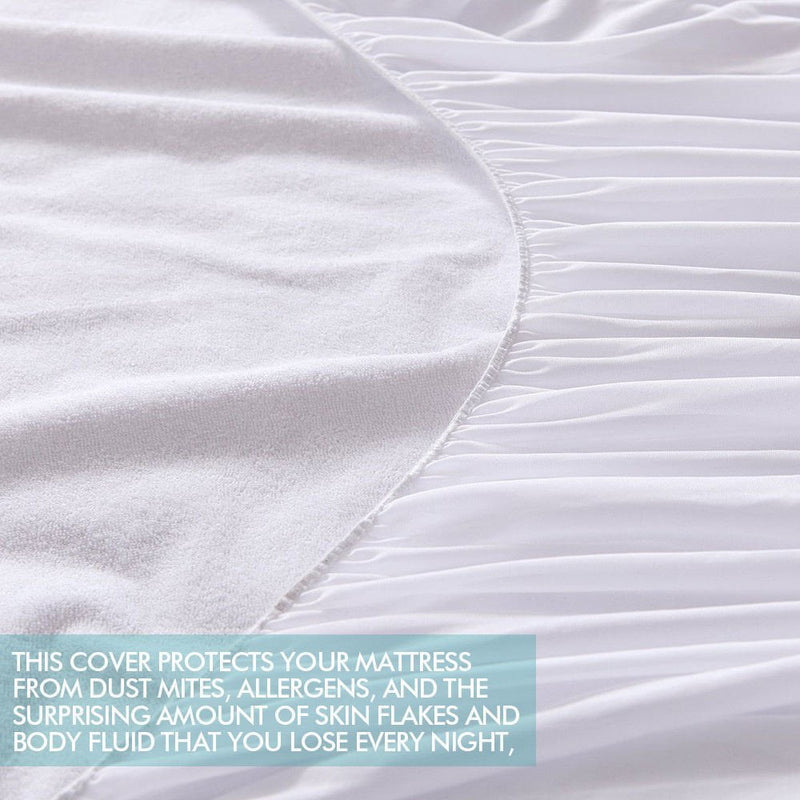 DreamZ Terry Cotton Fully Fitted Waterproof Mattress Protector in Single Size Payday Deals