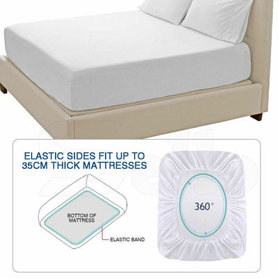 DreamZ Terry Cotton Fully Fitted Waterproof Mattress Protector in Single Size Payday Deals