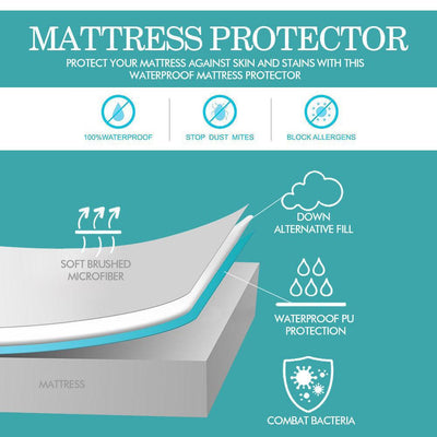 DreamZ Terry Cotton Fully Fitted Waterproof Mattress Protector King Single Size Payday Deals