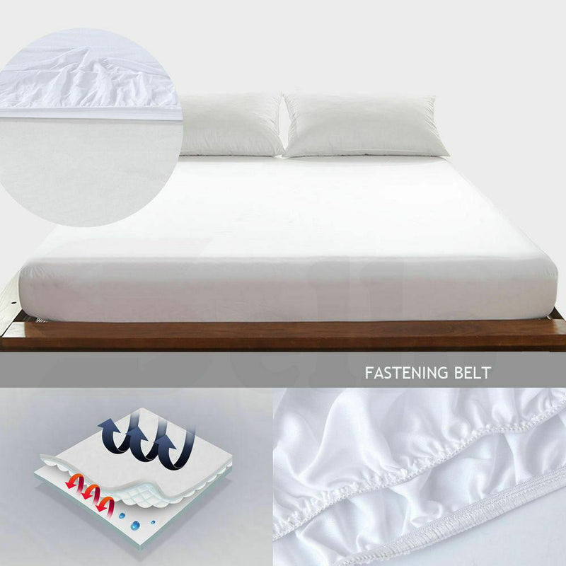 DreamZ Terry Cotton Fully Fitted Waterproof Mattress Protector King Single Size Payday Deals