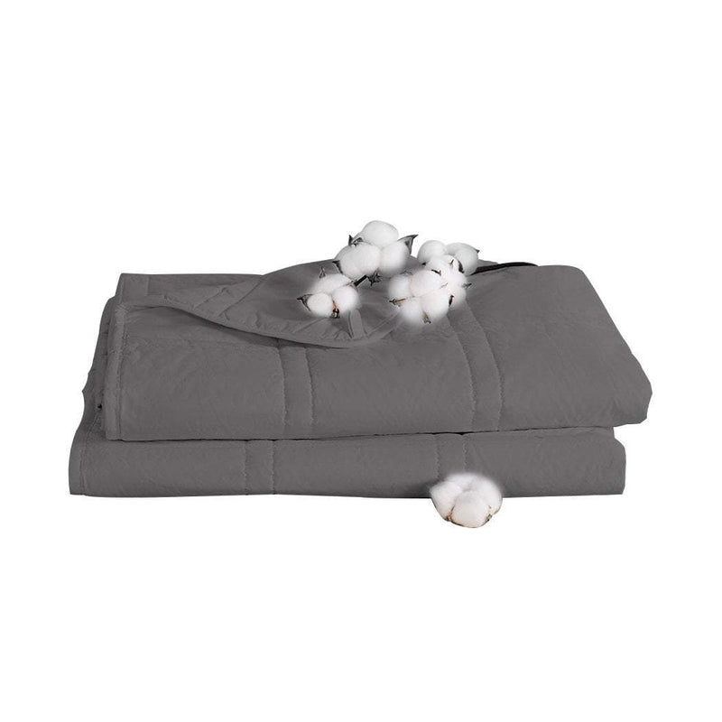 Dreamz Weighted Blanket Cotton Heavy Gravity Adults Deep Relax Relief 9KG Grey Payday Deals