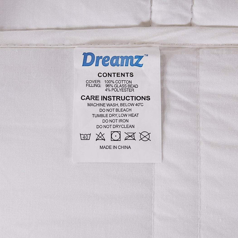 DreamZ Weighted Blanket Summer Cotton Heavy Gravity Adults Deep Relax Relief 7KG