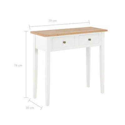 Dressing Console Table White 79x30x74 cm Wood Payday Deals