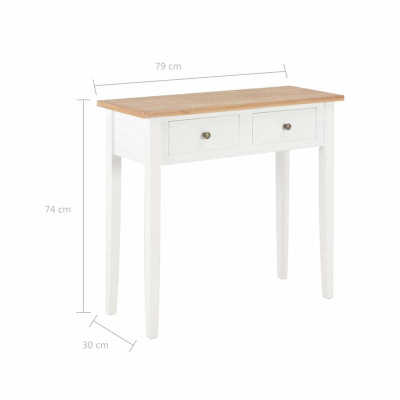 Dressing Console Table White 79x30x74 cm Wood Payday Deals