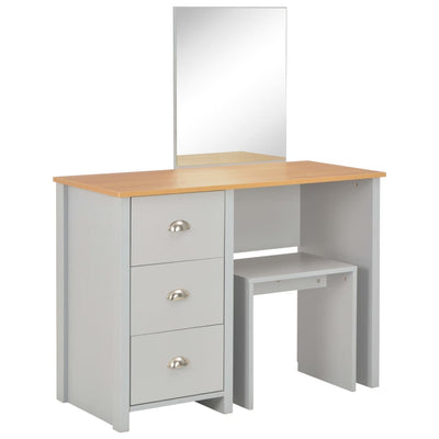 Dressing Table with Mirror and Stool Grey 104x45x131 cm Payday Deals