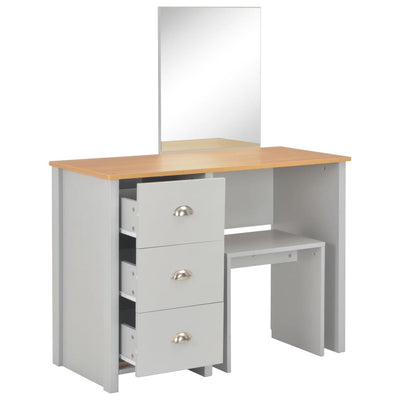 Dressing Table with Mirror and Stool Grey 104x45x131 cm Payday Deals