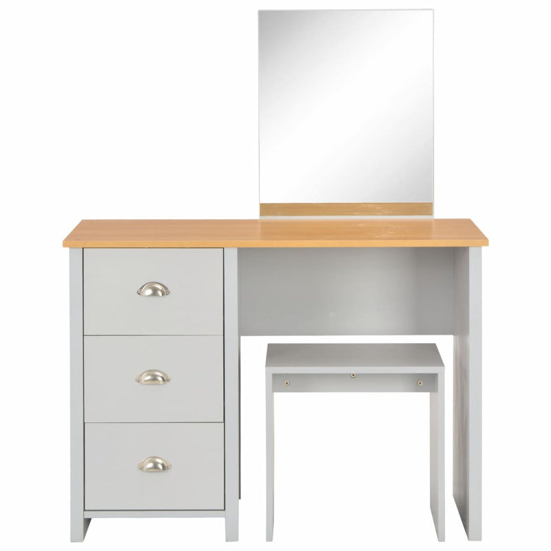 Dressing Table with Mirror and Stool Grey 104x45x131 cm Payday Deals