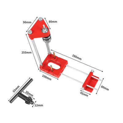 Drill Locator Alloy Steel Woodworking Drilling Punch Guide Jig Tool Adjustable Payday Deals