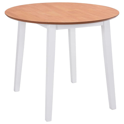 Drop-leaf Dining Table Round MDF White Payday Deals