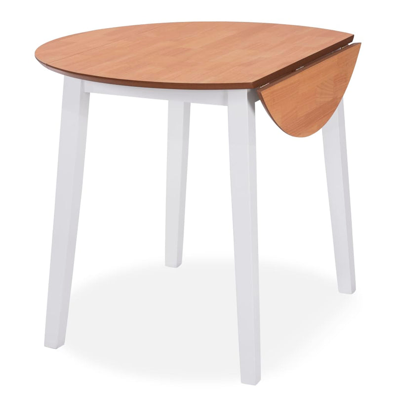 Drop-leaf Dining Table Round MDF White Payday Deals