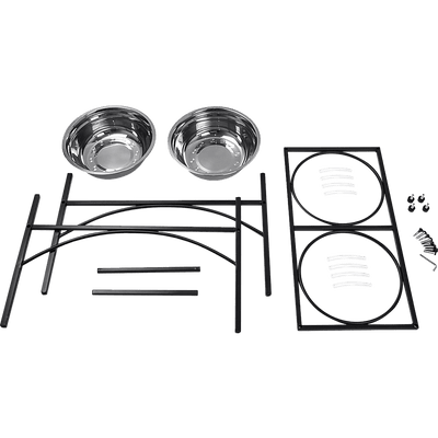 Dual Elevated Raised Pet Dog Puppy Feeder Bowl Stainless Steel Food Water Stand Payday Deals
