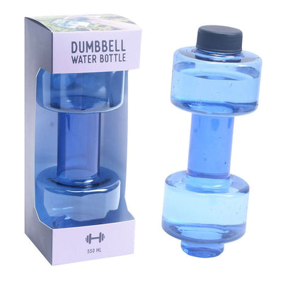 Dumbbell Shaped Water Bottle Fitness Gym Water Filled Weights 550ml
