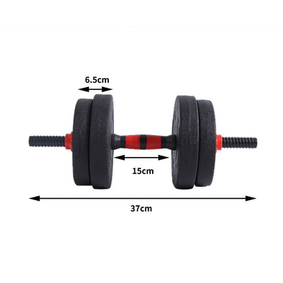 Dumbbells Barbell Weight Set 15KG Adjustable Rubber Home GYM Exercise Fitness Payday Deals