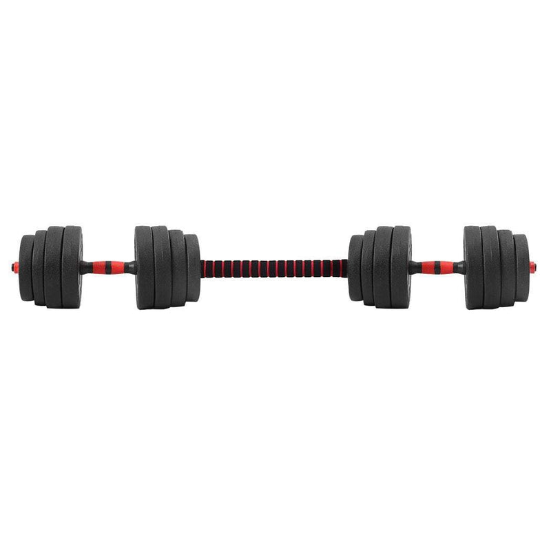 Dumbbells Barbell Weight Set 40KG Adjustable Rubber Home GYM Exercise Fitness Payday Deals