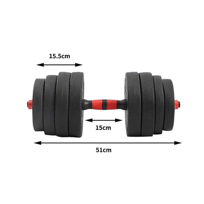 Dumbbells Barbell Weight Set 40KG Adjustable Rubber Home GYM Exercise Fitness Payday Deals