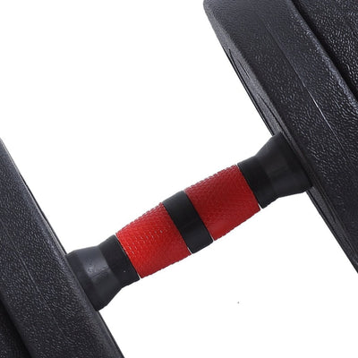 Dumbbells Barbell Weight Set 40KG Adjustable Rubber Home GYM Exercise Fitness Payday Deals