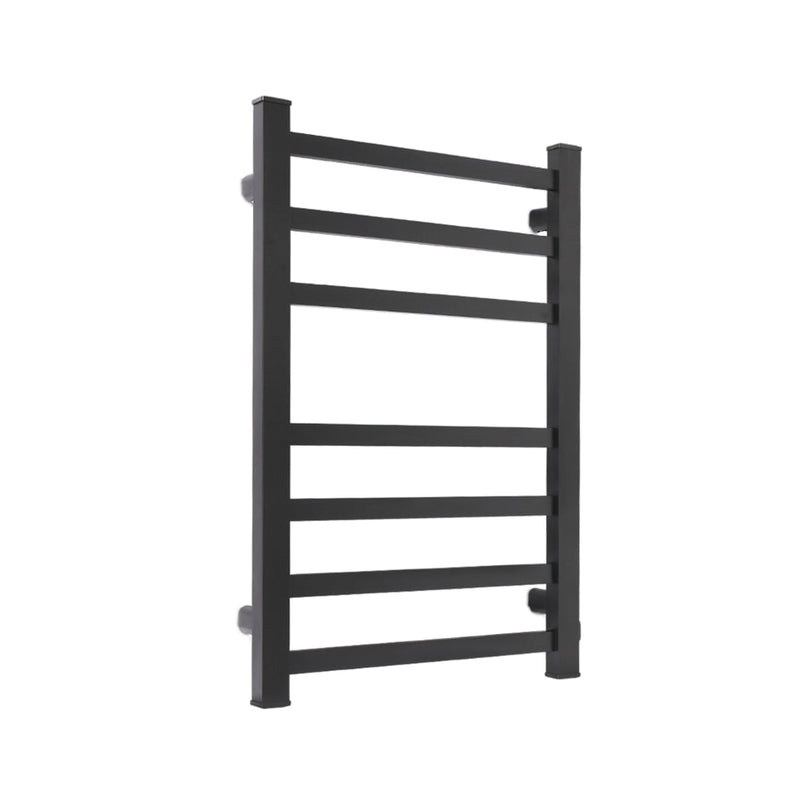 Dutxa Heated Towel Rail Rack Bathroom Electric Rails 7 Bars 130W  Warmer Black Payday Deals