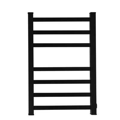 Dutxa Heated Towel Rail Rack Bathroom Electric Rails 7 Bars 130W  Warmer Black Payday Deals