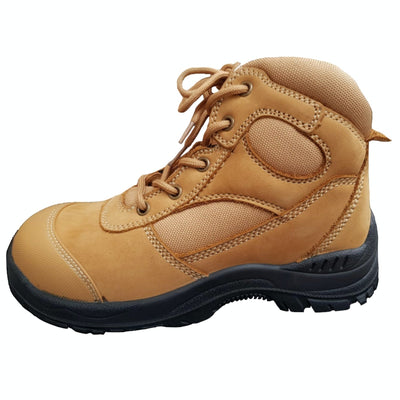 DYN Industrial Steel Cap Boots w Side Zip Safety Work Boots Construction Toe - Honey Payday Deals