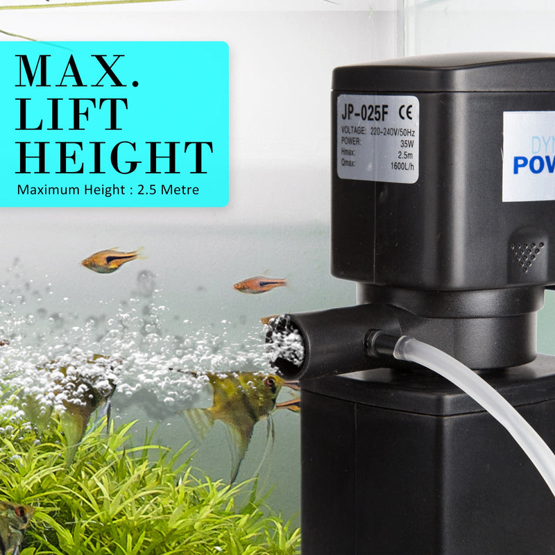 Dynamic Power Aquarium Submersible Filter 1600L/H 35W 2.5m Pond Pump Payday Deals