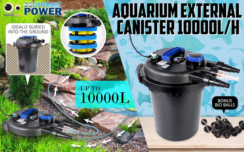 Dynamic Power Combo Aquarium Garden Filter 10000L/H + Submersible Water Pump 16000L/H Payday Deals