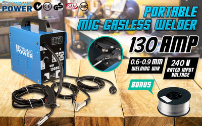 Dynamic Power MIG Gasless Welder + Wire Portable Welding Machine 130Amp Payday Deals