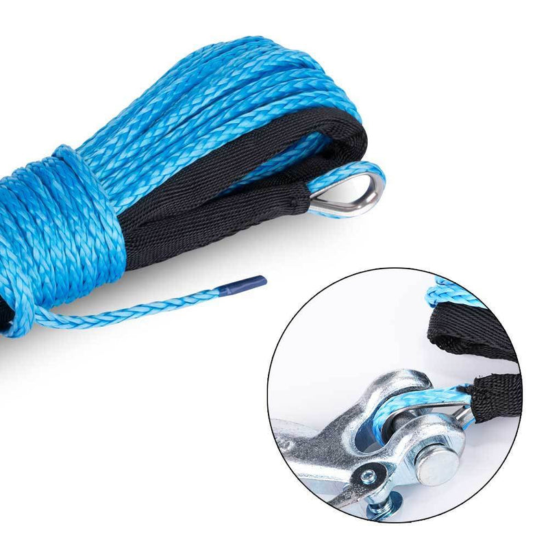 Dyneema SK75 Winch Rope Blue Synthetic High Strength 5mm x 15M ATV Boat 4WD Payday Deals