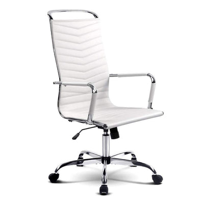 Eames Replica Office Chair Executive High Back Seating PU Leather White