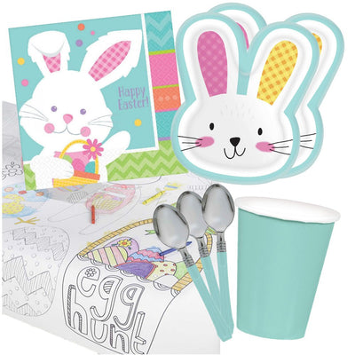 Easter Bunny 16 Guest Deluxe Tableware Party Pack
