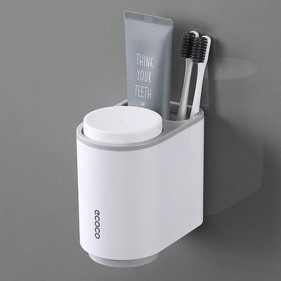 Ecoco Toothbrush Holder Multifunctional Wall-Mounted Magnetic Bathroom Blue Payday Deals