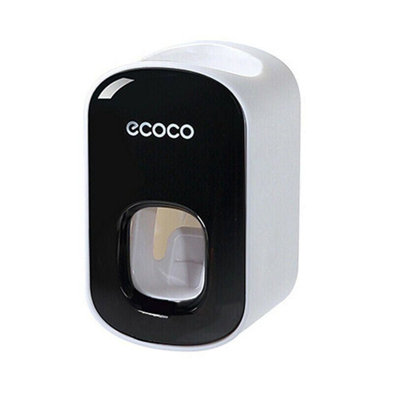 Ecoco Wall mount auto ands Free Toothpaste Dispenser Automatic Toothpaste Squeezer Bathroom Toothpaste Holder Black Payday Deals