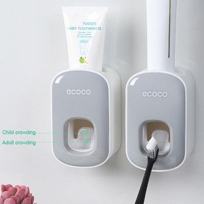 Ecoco Wall mount auto ands Free Toothpaste Dispenser Automatic Toothpaste Squeezer Bathroom Toothpaste Holder Black Payday Deals