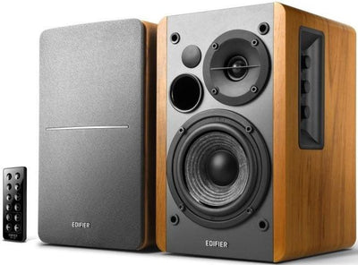 EDIFIER R1280DB - 2.0 Lifestyle Bookshelf Bluetooth Studio Speakers Brown - 3.5mm AUX/RCA/BT/Optical/Coaxial Connection/Wireless Remote