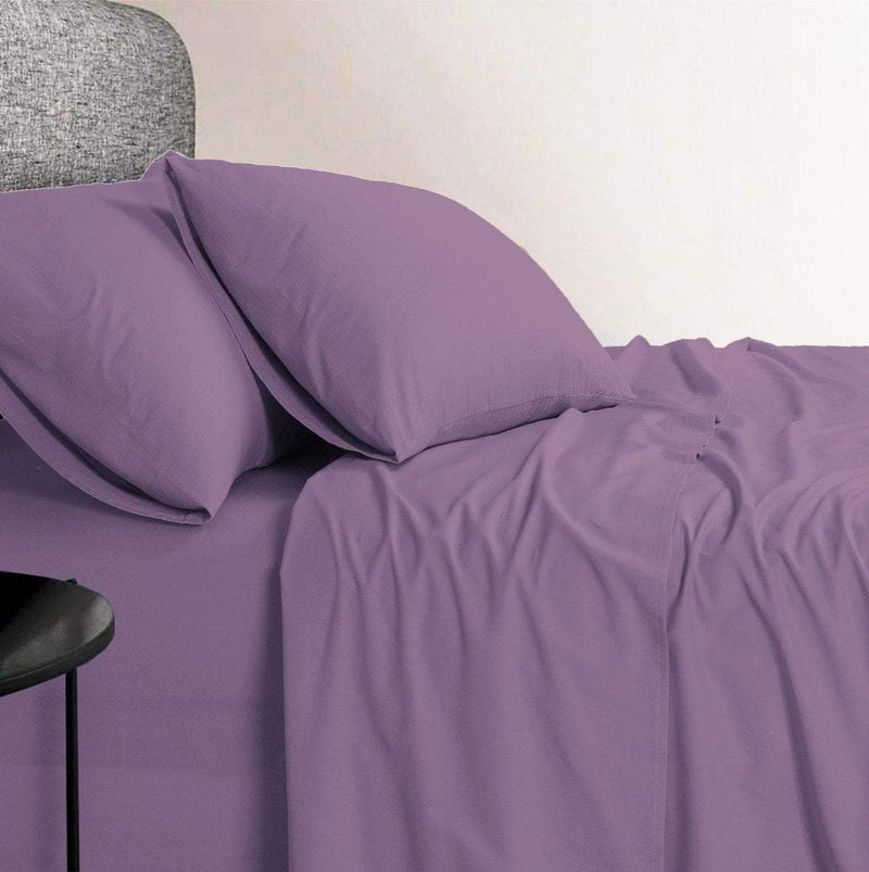 Elan Linen 1200TC Organic Cotton Double Sheet Sets Purple