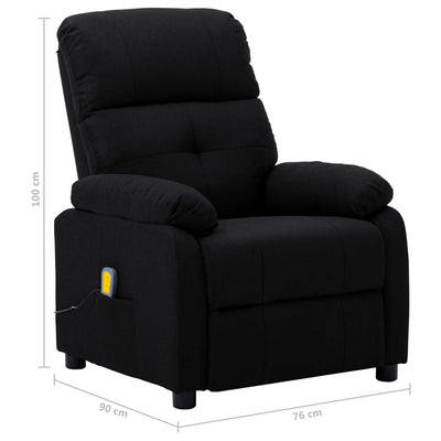 Electric Massage Recliner Chair Black Fabric Payday Deals