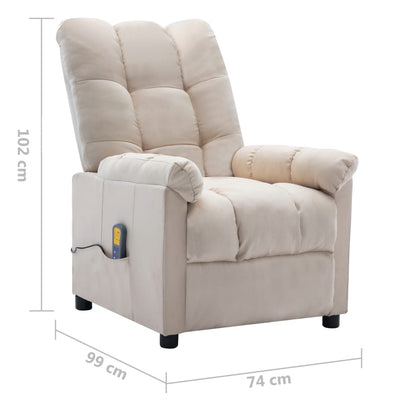 Electric Massage Recliner Cream Fabric Payday Deals