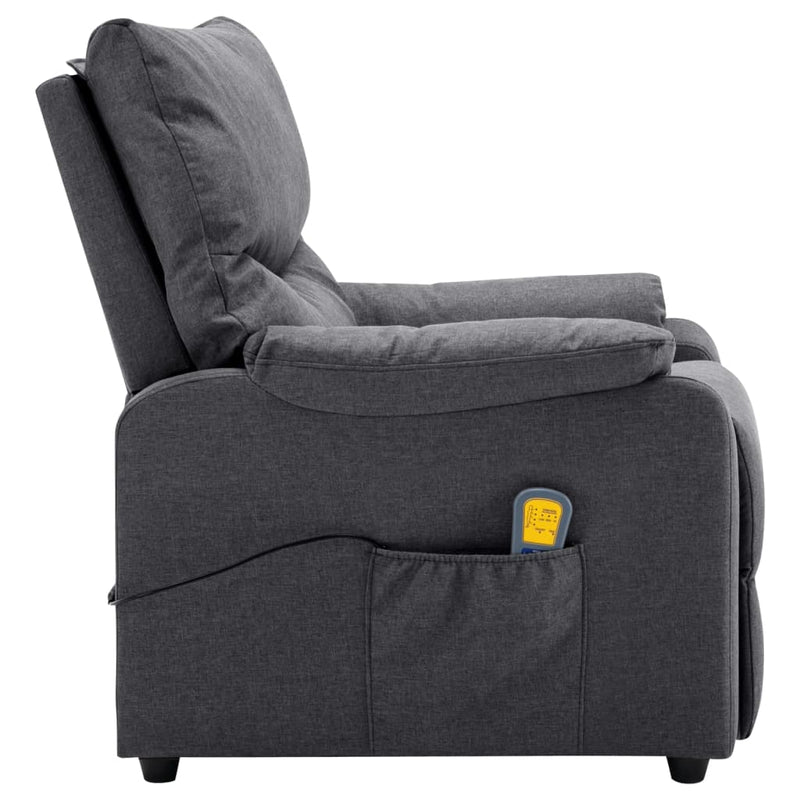 Electric Massage Recliner Dark Grey Fabric Payday Deals