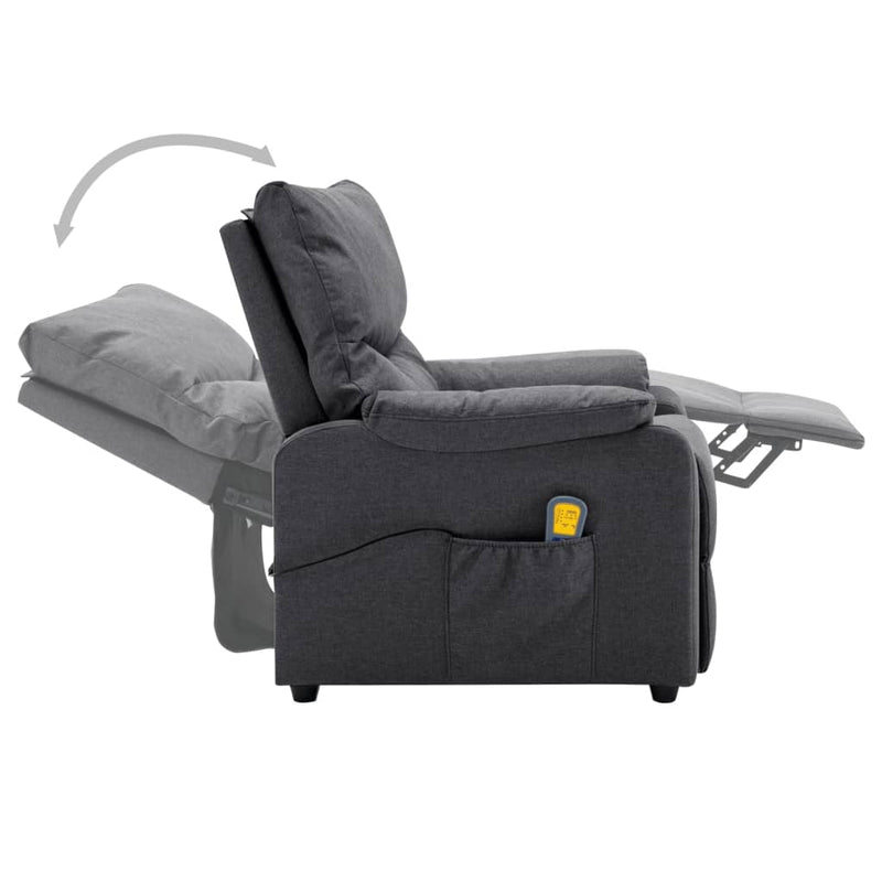 Electric Massage Recliner Dark Grey Fabric Payday Deals