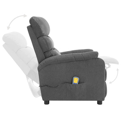 Electric Massage Recliner Light Grey Fabric Payday Deals