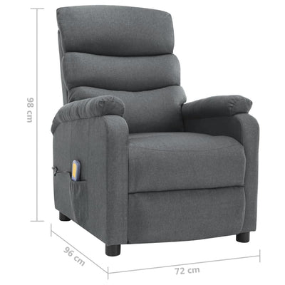 Electric Massage Recliner Light Grey Fabric Payday Deals