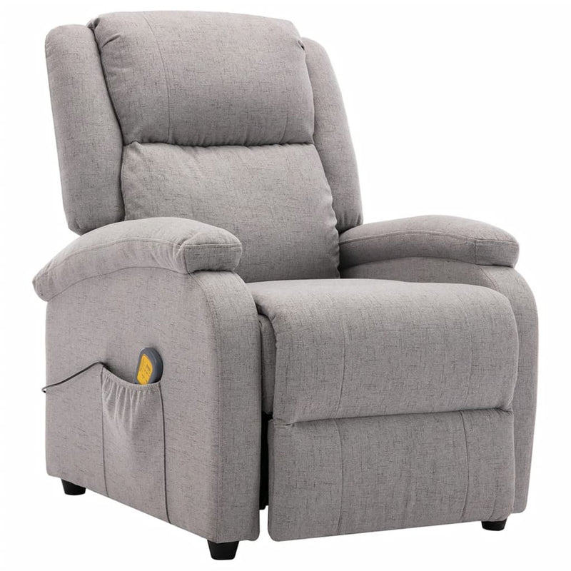 Electric Massage Recliner Light Grey Fabric Payday Deals