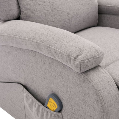 Electric Massage Recliner Light Grey Fabric Payday Deals