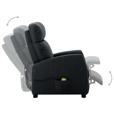 Electric Massage Reclining Chair Dark Grey Fabric Payday Deals