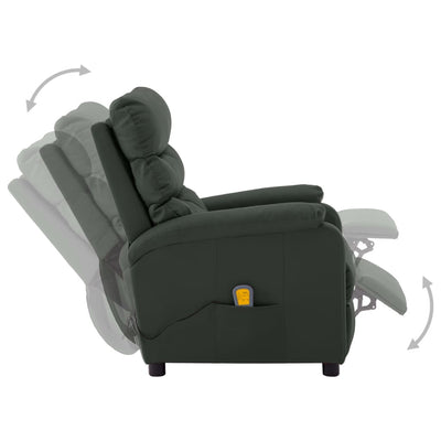 Electric Massage Reclining Chair Grey Faux Leather Payday Deals