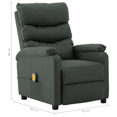 Electric Massage Reclining Chair Grey Faux Leather Payday Deals