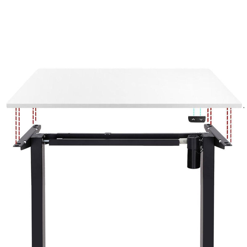 Electric Motorised Height Adjustable Standing Desk - Black Frame with 140cm White Top