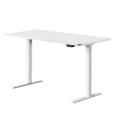 Electric Motorised Height Adjustable Standing Desk - White Frame with 140cm White Top Payday Deals